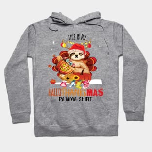 This is my Hallothanksmas pajama shirt funny halloween thanksgiving christmas costume Hoodie